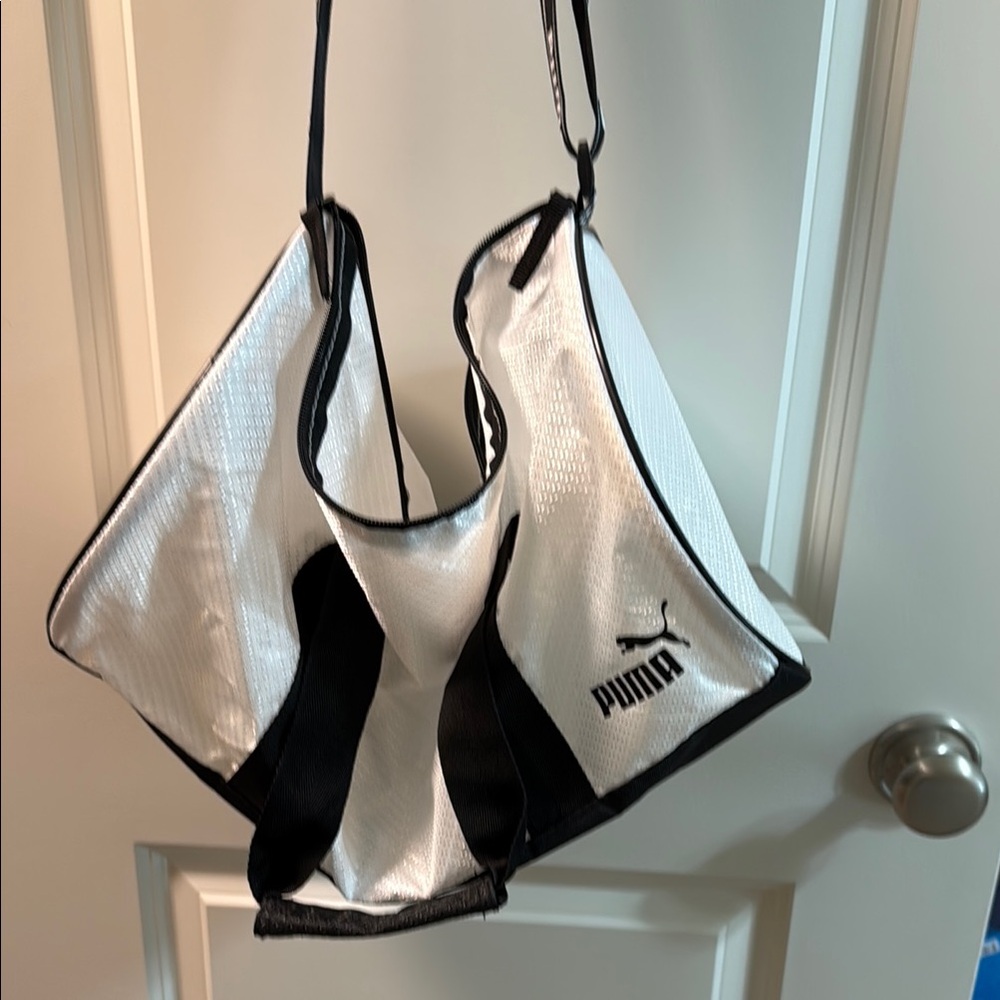 Puma Black and White Tote Bag Sleek Design